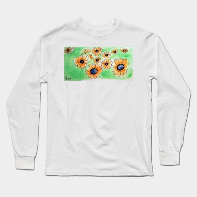 Daisies Long Sleeve T-Shirt by lorgh